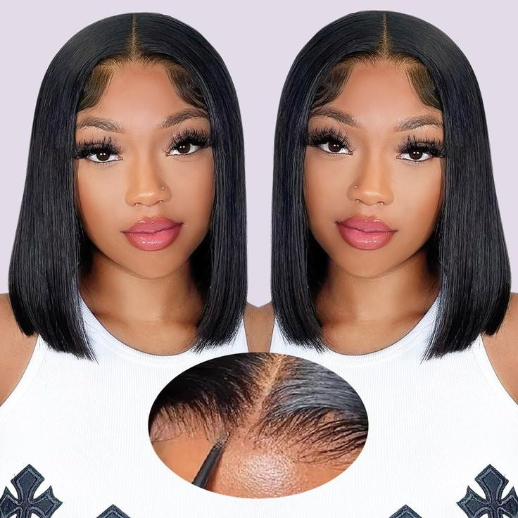 Straight bob wig- human hair