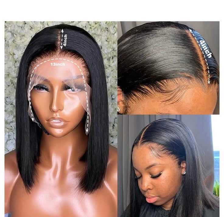 Straight bob wig- human hair