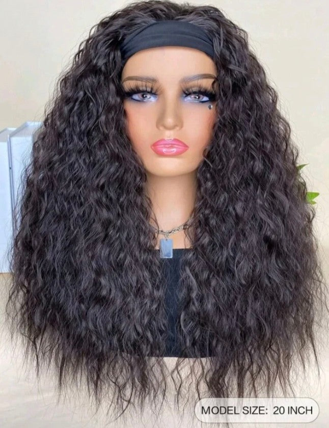 Dark brown headband -human hair