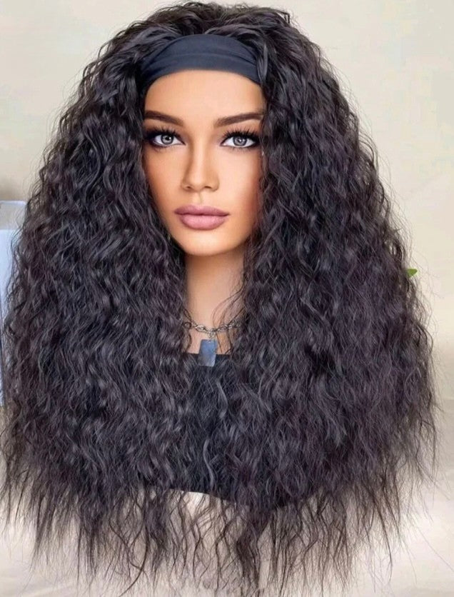 Dark brown headband -human hair